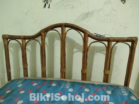 বেতের সিঙ্গেল খাট(ম্যাট্রেসসহ)